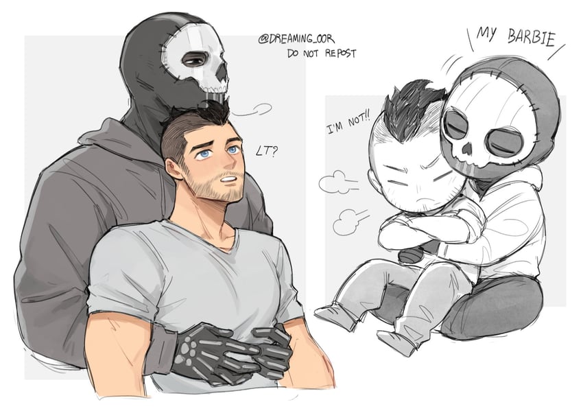 ghost and soap (call of duty and 1 more) drawn by dreaming_oor