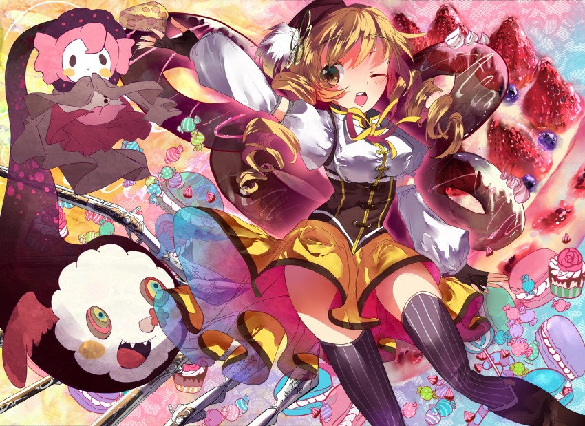 tomoe mami and charlotte (mahou shoujo madoka magica) drawn by hoshika_ranoe