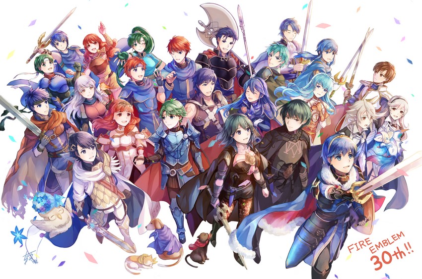 female byleth, lucina, edelgard von hresvelg, female corrin, dimitri alexandre blaiddyd, and 22 more (fire emblem and 11 more) drawn by tarayuki
