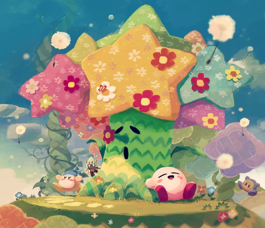 kirby, waddle dee, bandana waddle dee, taranza, morpho knight, and 4 more (kirby and 2 more) drawn by suyasuyabi
