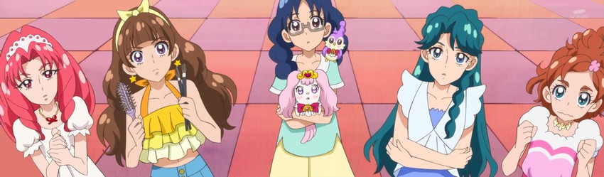 amanogawa kirara, haruno haruka, kaidou minami, akagi towa, puff, and 2 more (precure and 1 more)