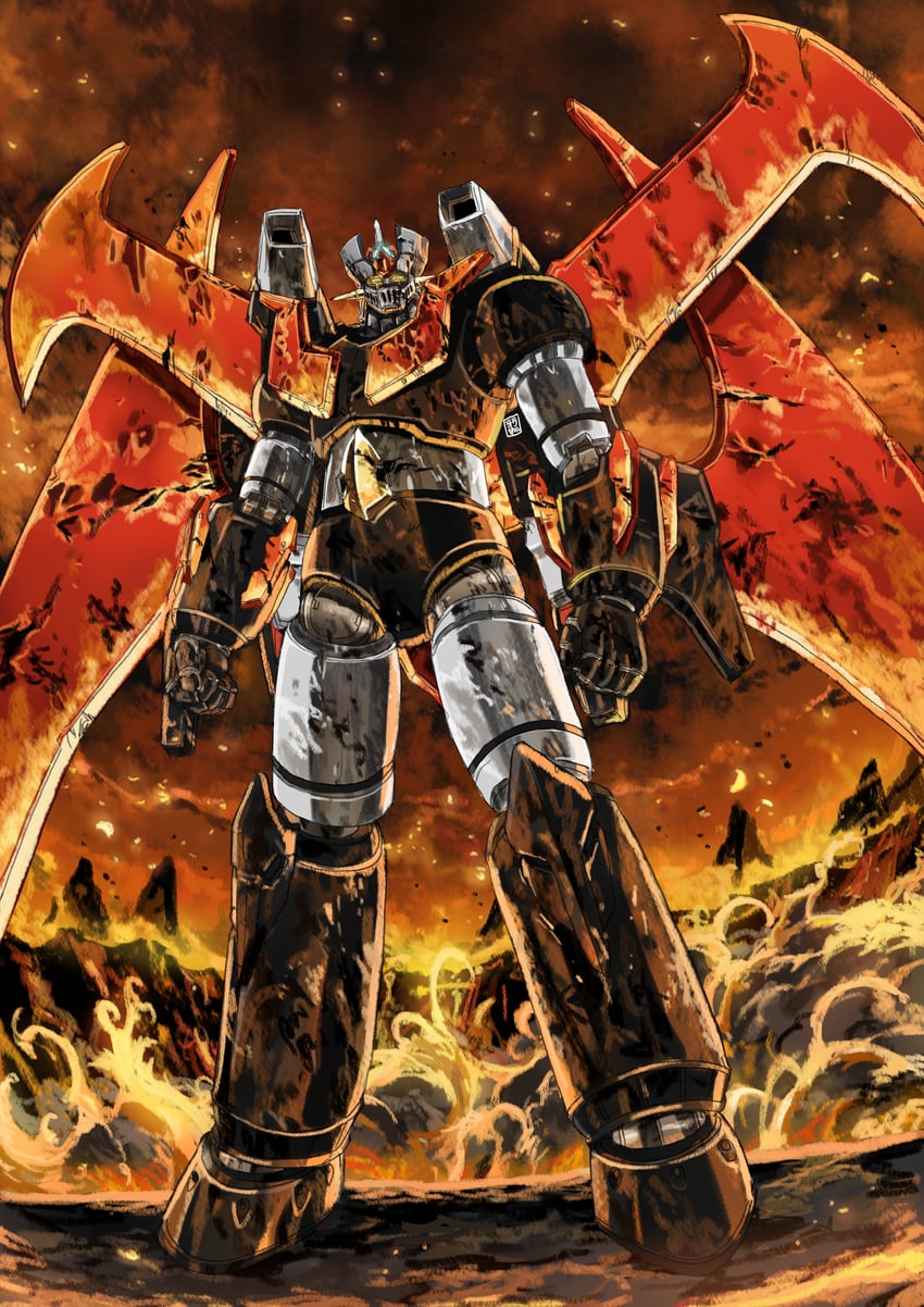 mazinger z and mazinger x (mazinger and 2 more) drawn by garimpeiro