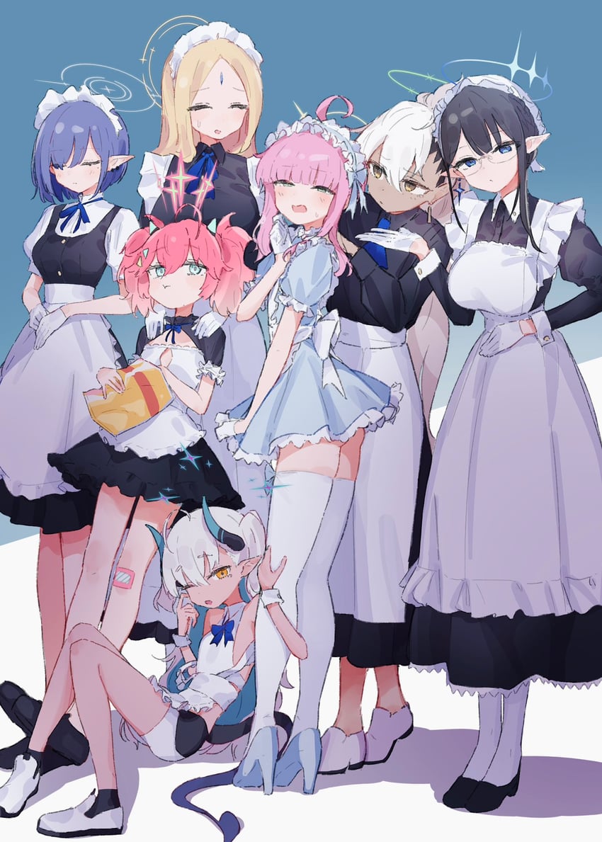 rin, aoi, momoka, kaya, sumomo, and 2 more (blue archive) drawn by epi_zero