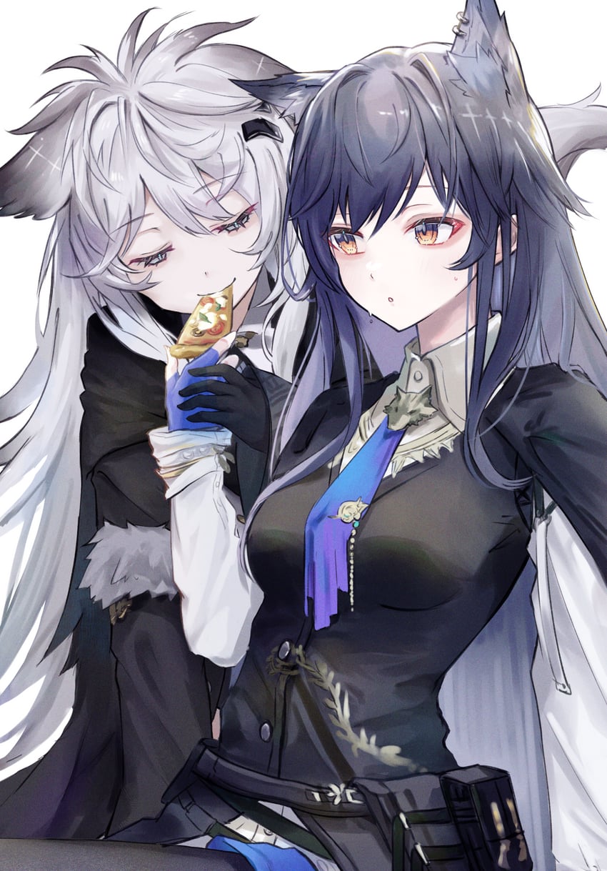 texas, lappland, and texas the omertosa (arknights) drawn by slime_empire