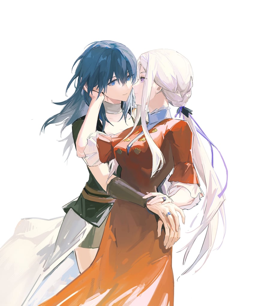 female byleth and edelgard von hresvelg (fire emblem and 2 more) drawn by artuvia and sxnhinata