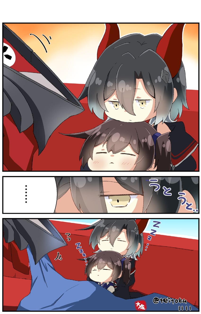 kaga and ulrich von hutten (kantai collection and 1 more) drawn by taisa_(kari)