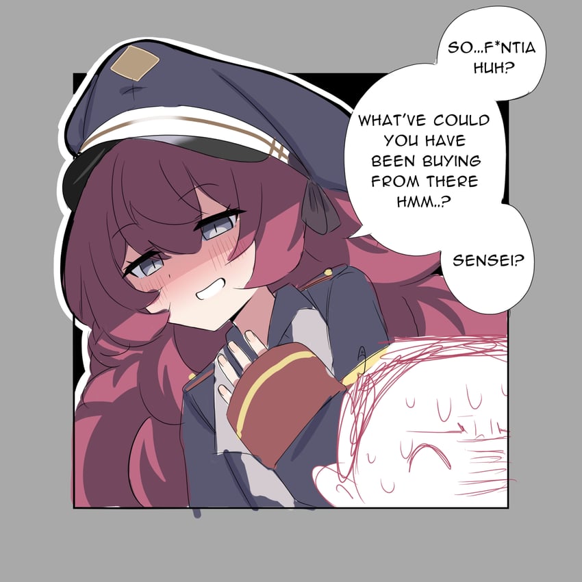 sensei, doodle sensei, and iroha (blue archive) drawn by smart_oval