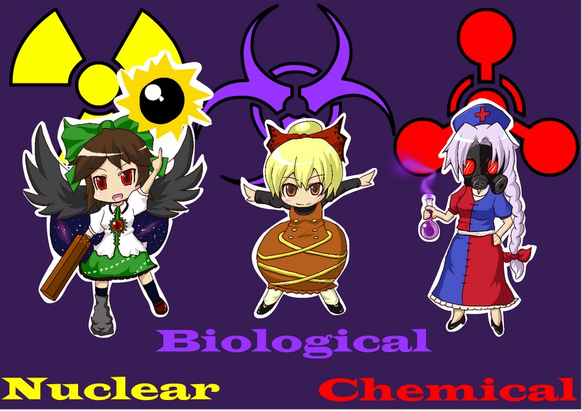 reiuji utsuho, yagokoro eirin, and kurodani yamame (touhou) drawn by rishiyou