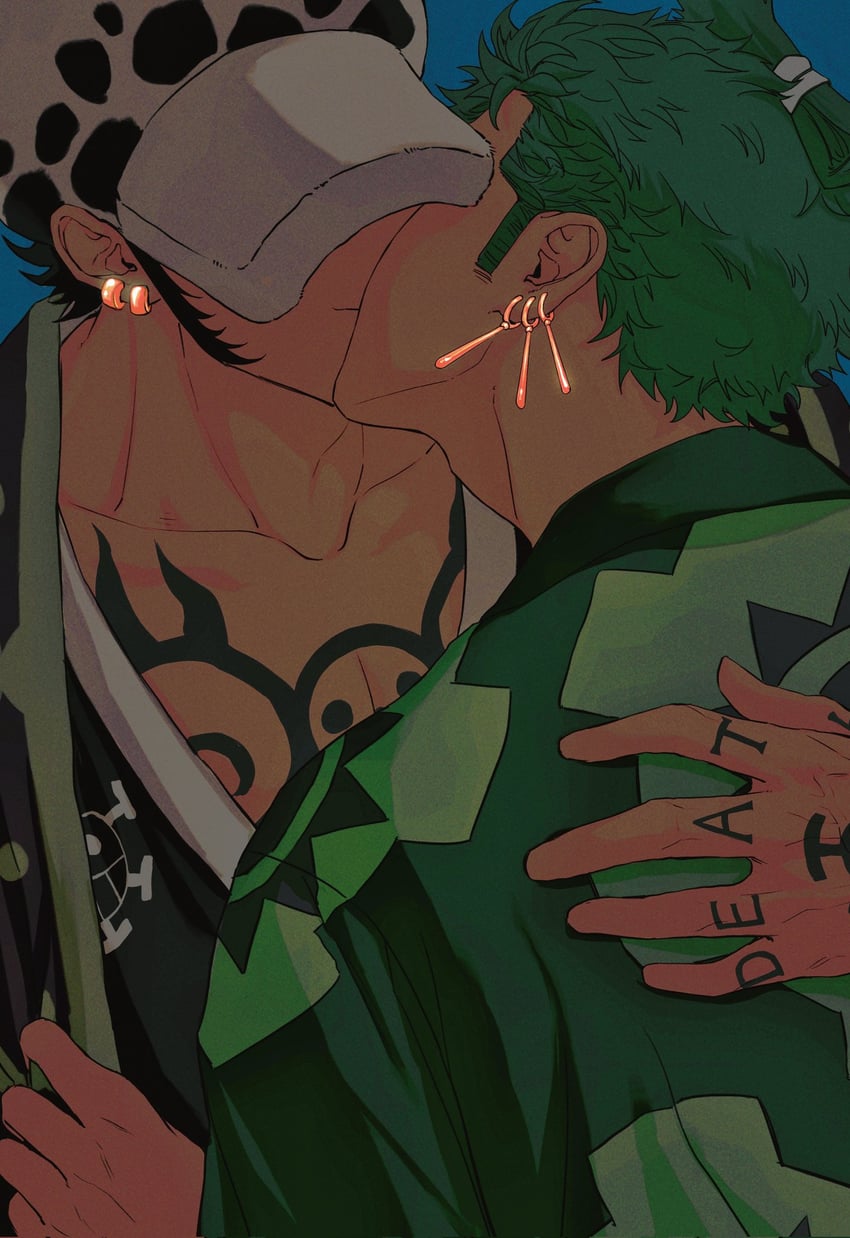 roronoa zoro and trafalgar law (one piece) drawn by fulenimenle
