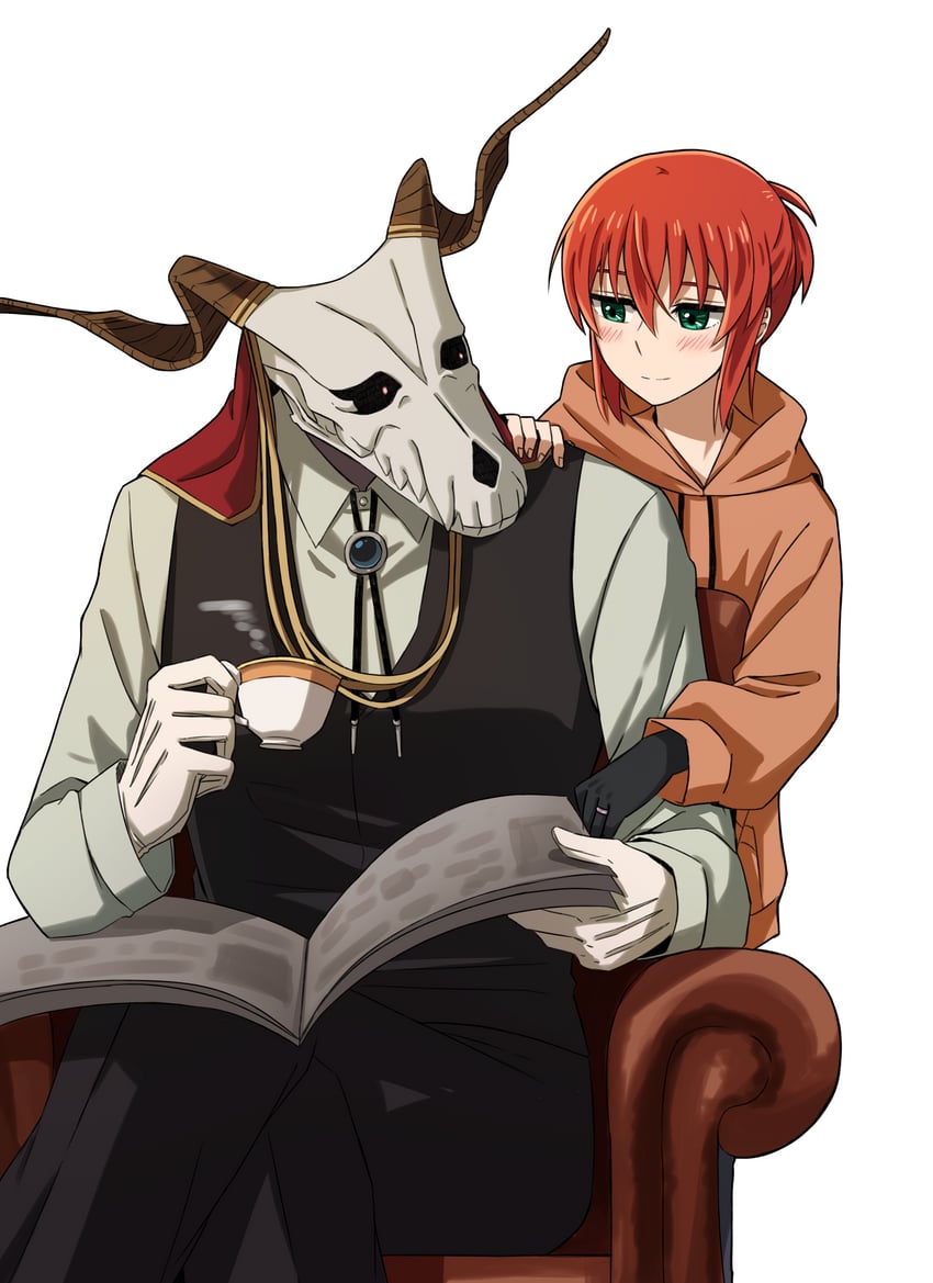 hatori chise and elias ainsworth (mahou tsukai no yome) drawn by delfuze