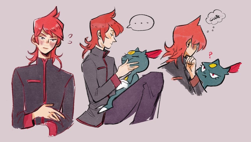 silver and sneasel (pokemon and 1 more) drawn by monkii_(mjooolnina)