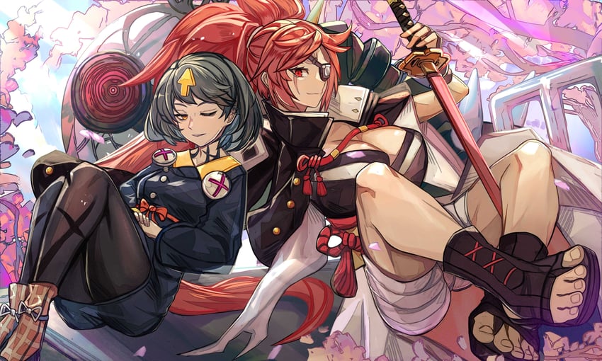 baiken and delilah (guilty gear and 1 more) drawn by tonyblue2