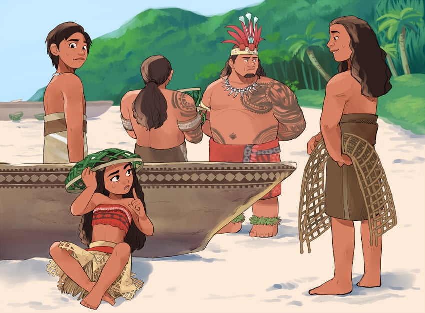 moana waialiki and chief tui (moana) drawn by pano_(mohayayamai)