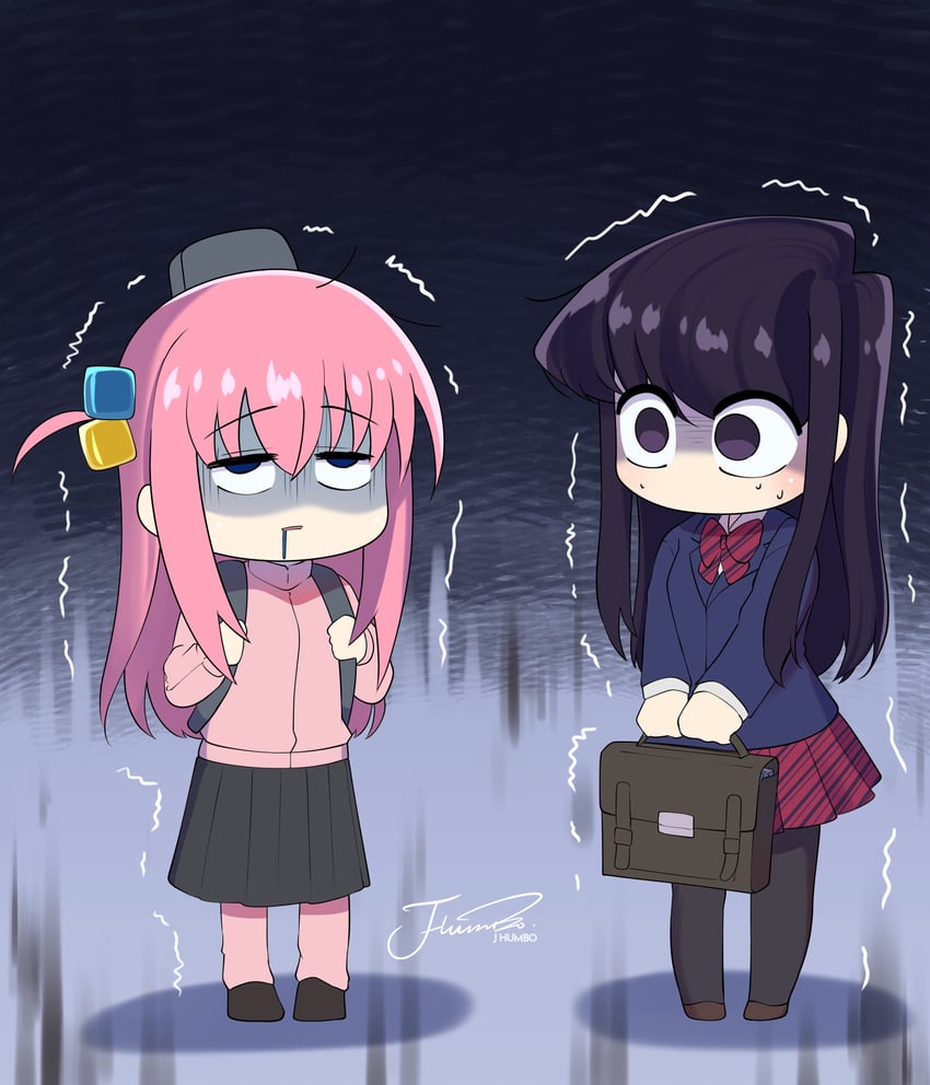 gotoh hitori and komi shouko (bocchi the rock! and 1 more) drawn by j_humbo