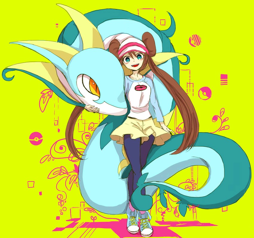rosa and serperior (pokemon and 1 more) drawn by shimana_(cs-ts-az)