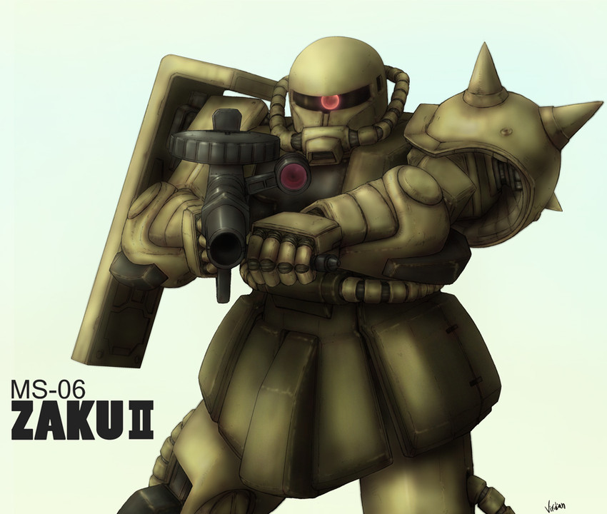 zaku ii and zaku ii f/j (gundam and 1 more) drawn by viridian-c