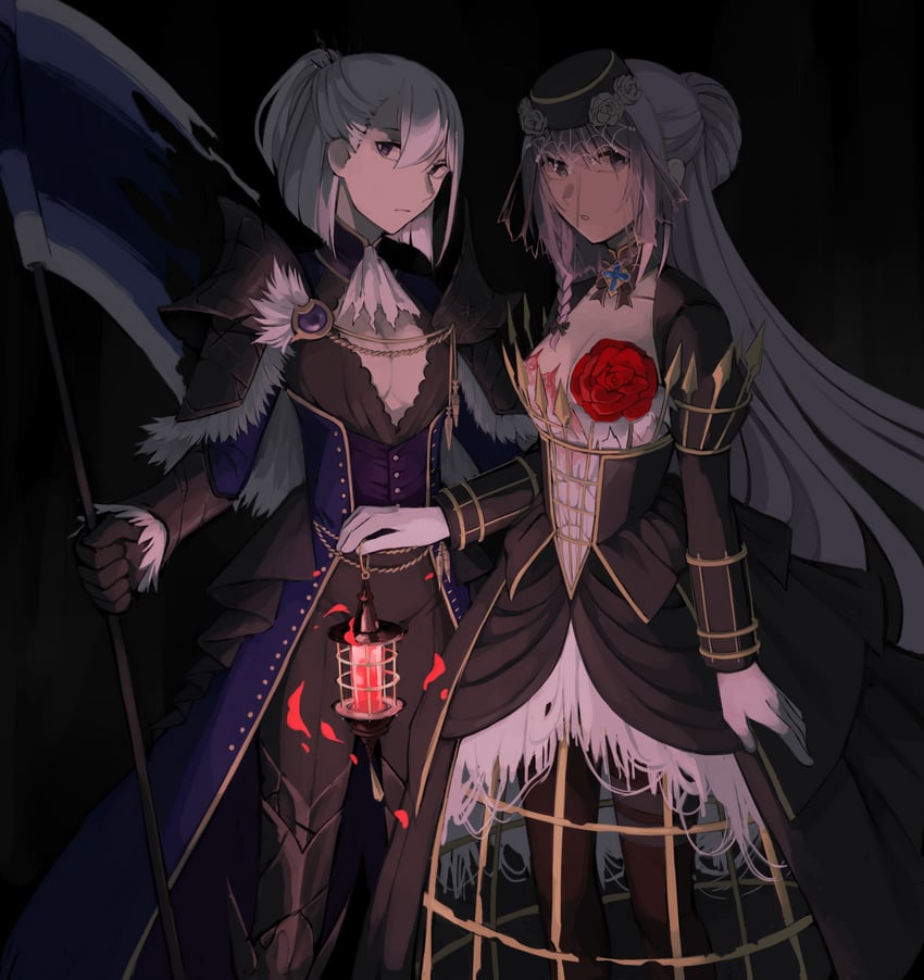 yakumo mitama and izumi kanagi (mahou shoujo madoka magica and 1 more) drawn by moomoofoo