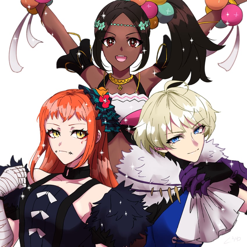 timerra, panette, and merrin (fire emblem and 1 more) drawn by kuroyu66