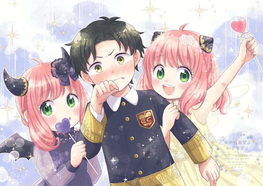 anya and damian desmond (spy x family) drawn by maekawa_suu