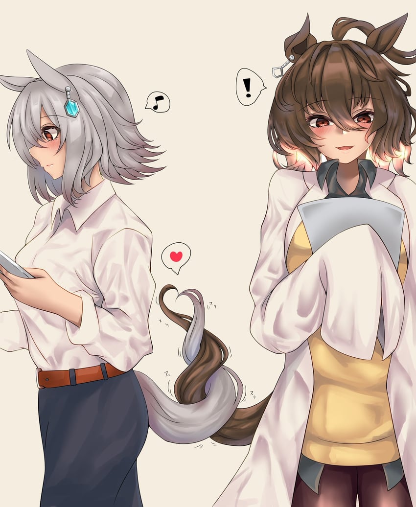 trainer, agnes tachyon, and female trainer (umamusume) drawn by hisagi_(hisagi00)
