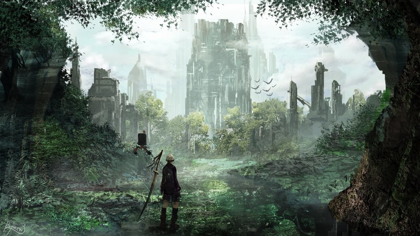 9s and pod (nier and 1 more) drawn by kagikura