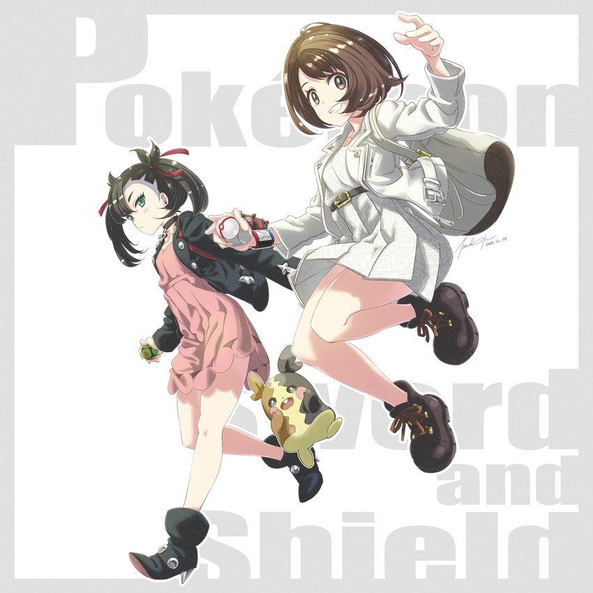 marnie, gloria, and morpeko (pokemon and 1 more) drawn by matsumoto_tomoki