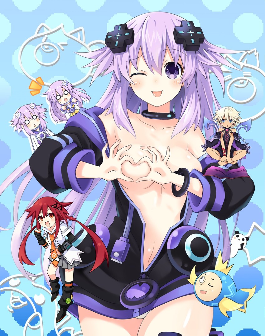 neptune, nepgear, adult neptune, tennouboshi uzume, umio, and 1 more (neptune and 1 more) drawn by zero_(ray_0805)