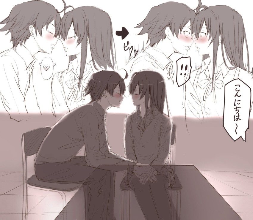 yukinoshita yukino and hikigaya hachiman (yahari ore no seishun lovecome wa machigatteiru.) drawn by ponpon_(ponpon62126)