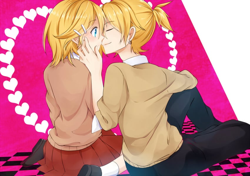 kagamine rin and kagamine len (vocaloid and 1 more) drawn by hazuki_natsu