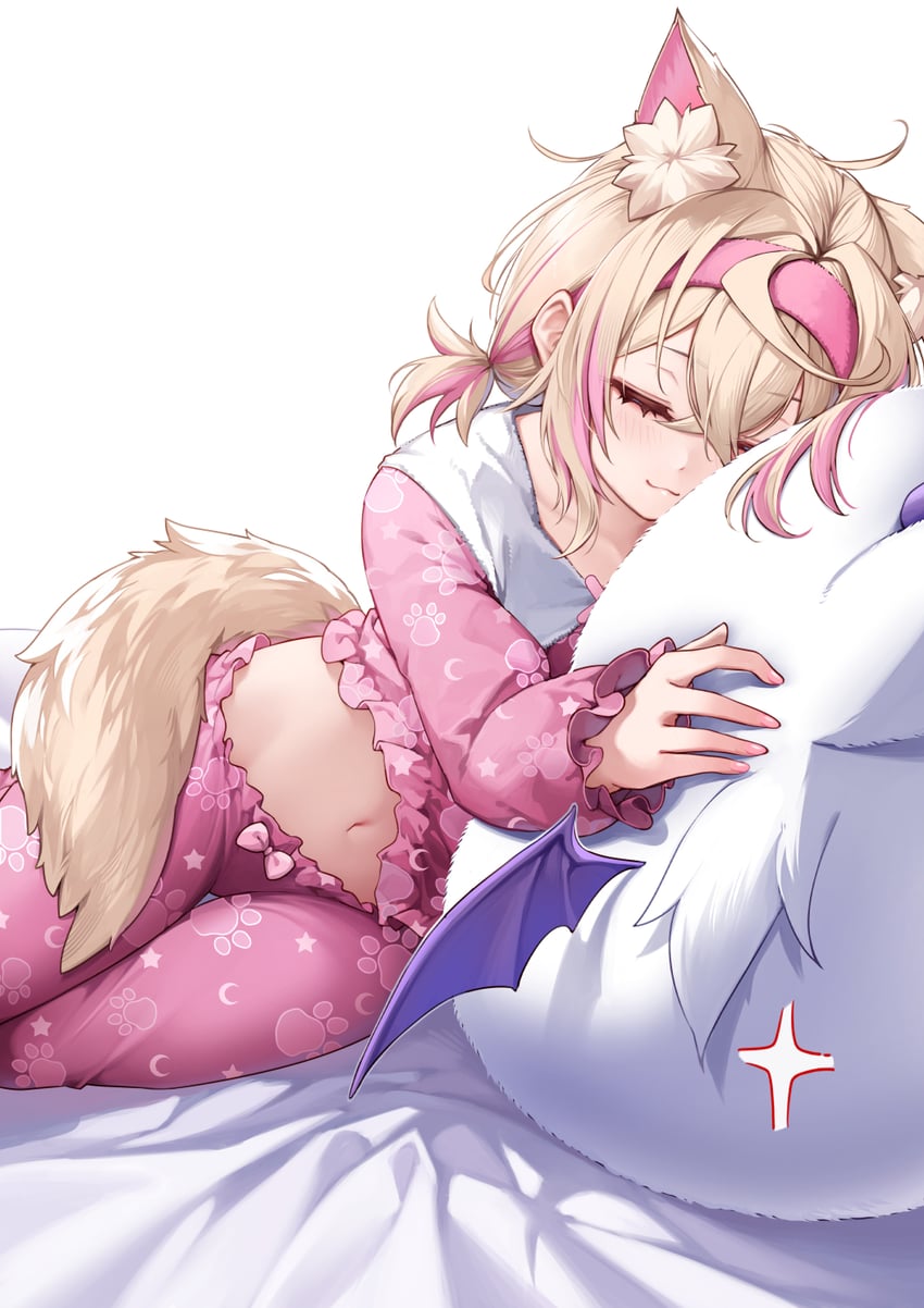mococo abyssgard and perroccino (hololive and 1 more) drawn by curry_bowl