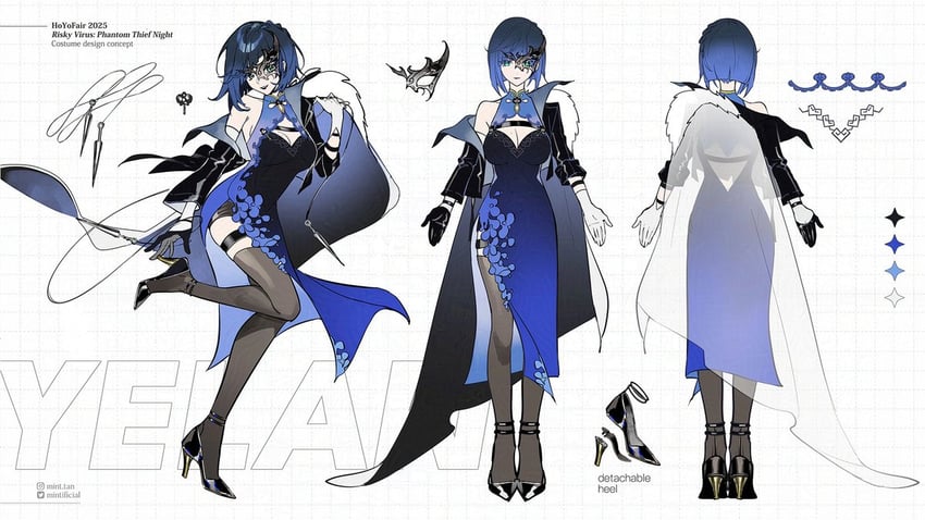 yelan (genshin impact) drawn by mint-tan