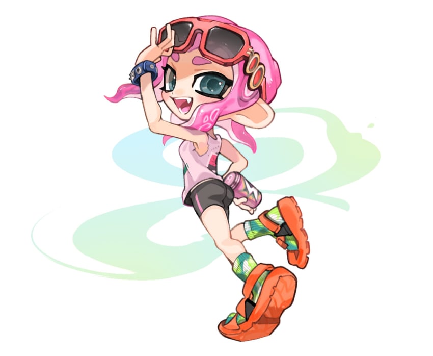 octoling player character and octoling girl (splatoon and 1 more) drawn by spl8ya