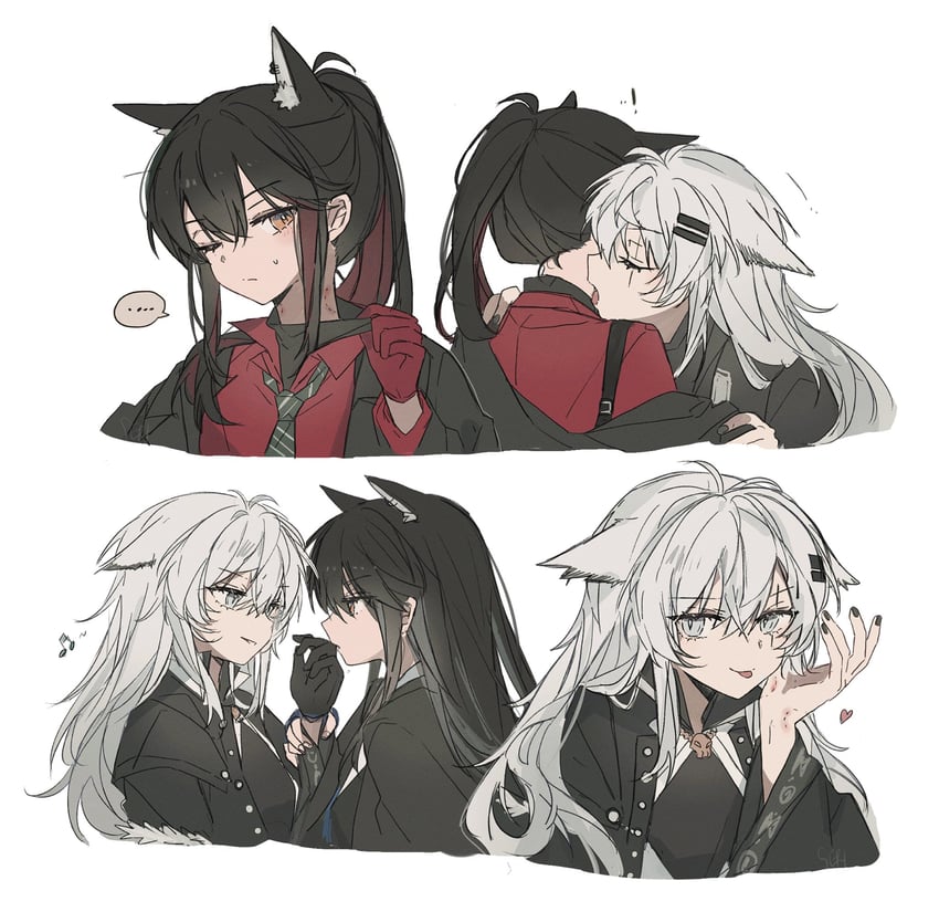 texas, lappland, and texas the omertosa (arknights) drawn by seri_(vyrlw)