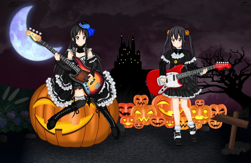 akiyama mio and nakano azusa (k-on!) drawn by nihility