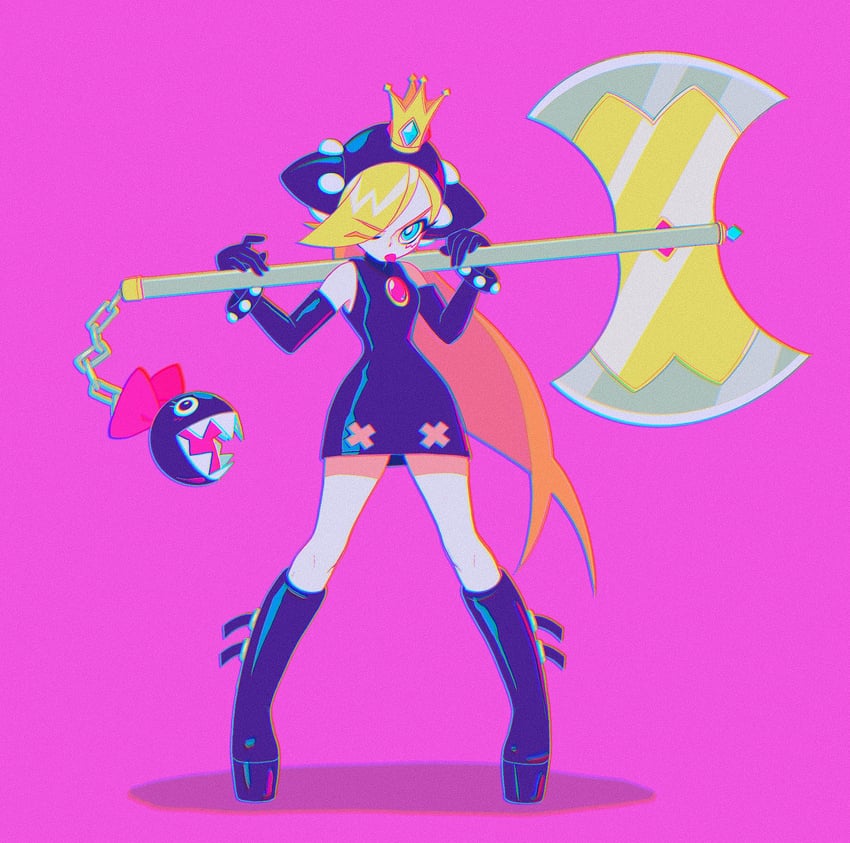 chain chomp and warupeach (mario and 2 more) drawn by ashleigh_hetrick