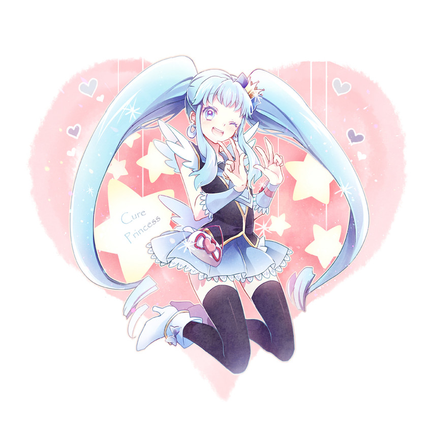 shirayuki hime and cure princess (precure and 1 more) drawn by iku2727