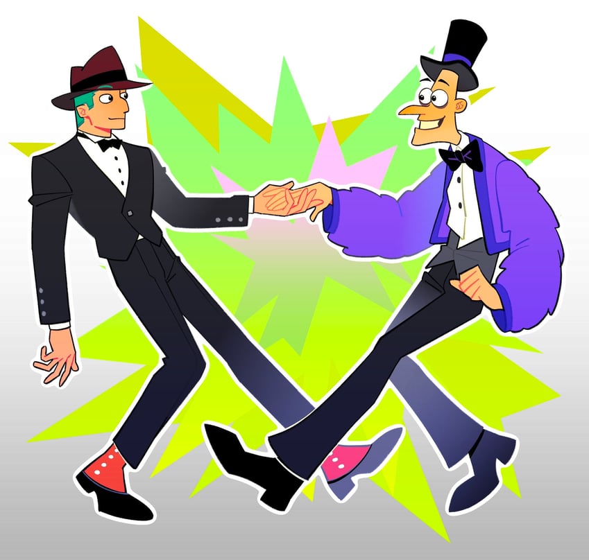 perry the platypus and heinz doofenshmirtz (phineas and ferb) drawn by chi_zhenjiao