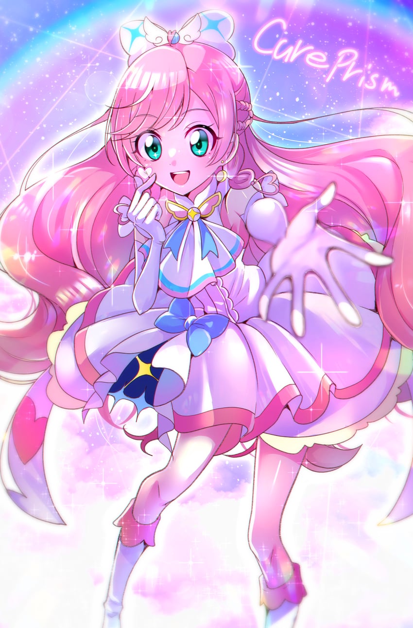 nijigaoka mashiro and cure prism (precure and 1 more) drawn by mitsuki_tayura