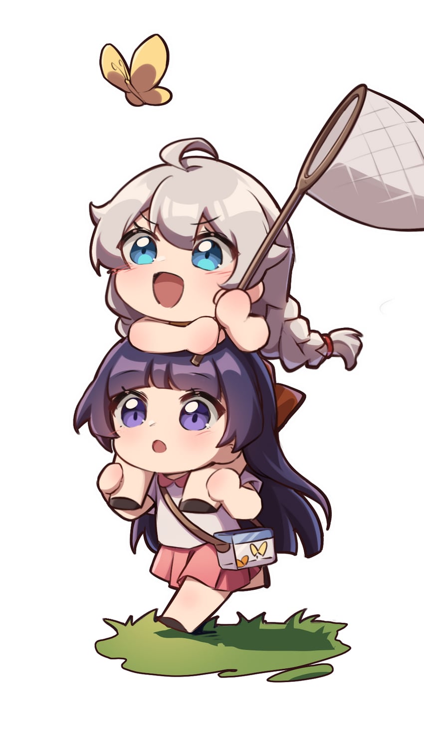 kiana kaslana and raiden mei (honkai and 1 more) drawn by xinzhizhu