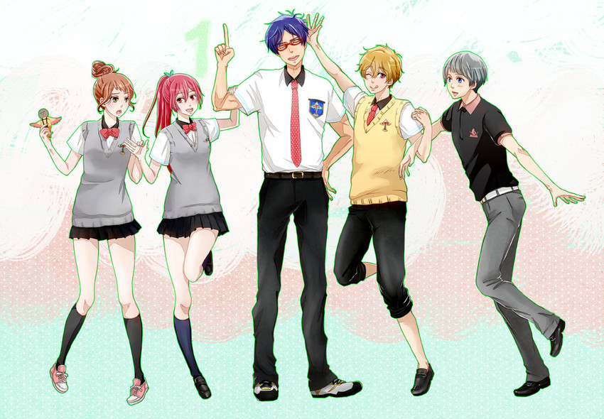 matsuoka gou, hazuki nagisa, ryuugazaki rei, nitori aiichirou, iwatobi-chan, and 1 more (free!) drawn by sumiso-09126