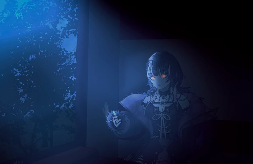 shiori novella and yorick (hololive and 1 more) drawn by nepfoman