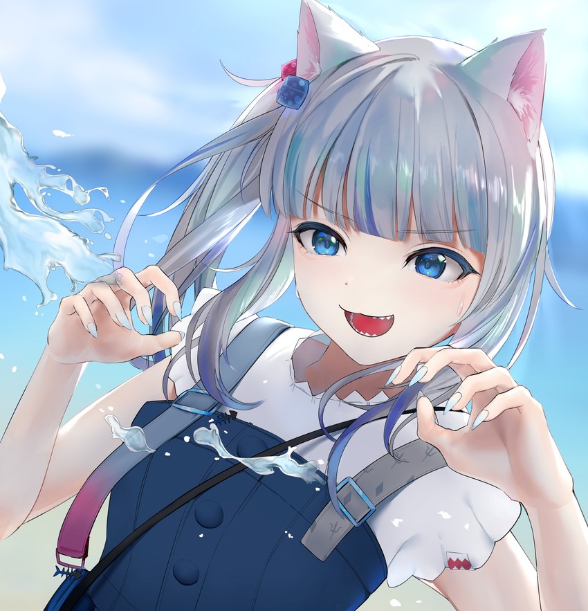 gawr gura (hololive and 1 more) drawn by umio_oyasuya