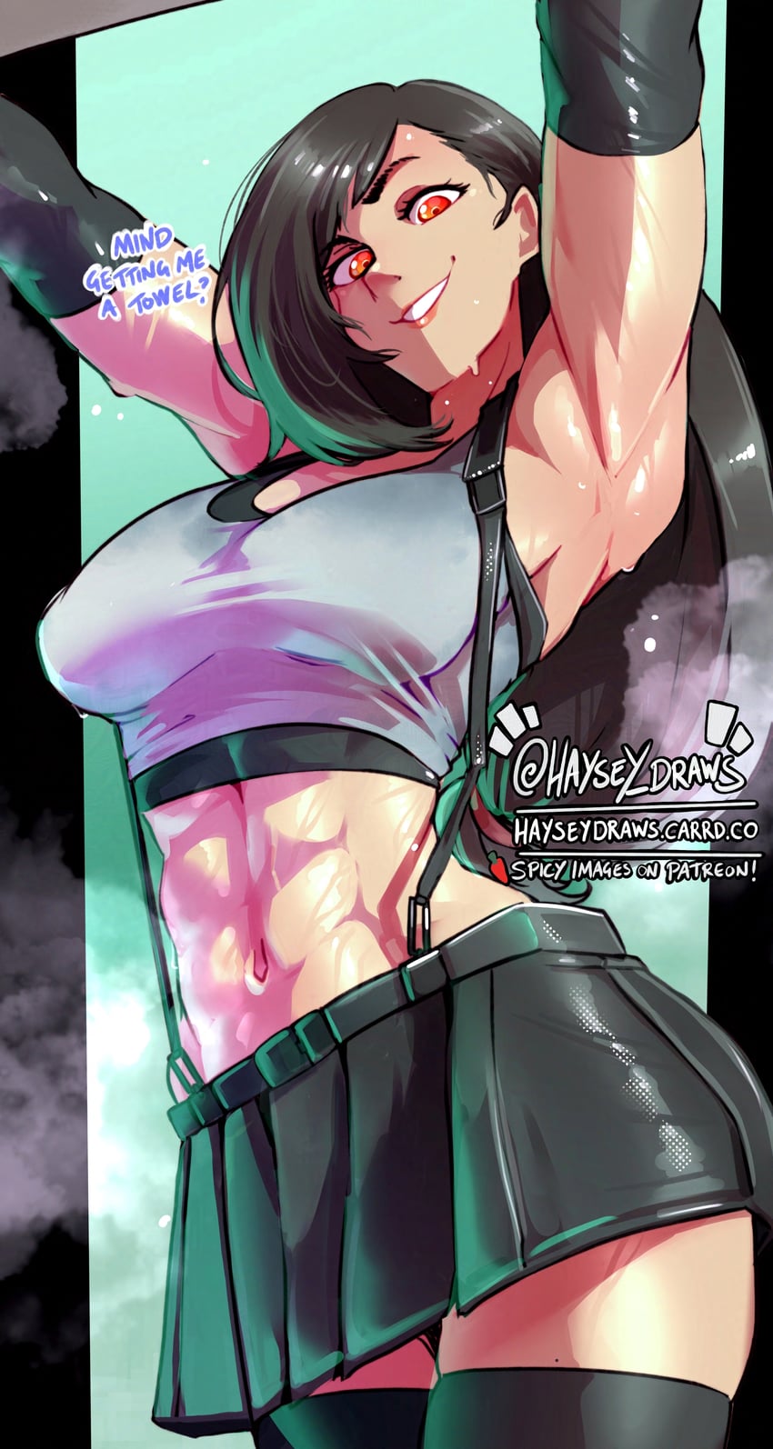 tifa lockhart (final fantasy and 2 more) drawn by haysey