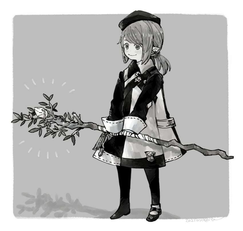 warrior of light, white mage, and hikasen (final fantasy and 1 more) drawn by itowo_(itowc)