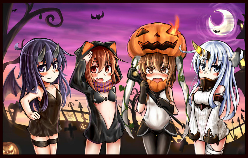 hibiki, inazuma, ikazuchi, akatsuki, wo-class aircraft carrier, and 3 more (kantai collection) drawn by reitou_mikan