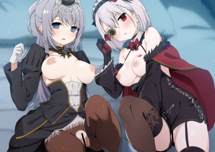 yakumo mitama and izumi kanagi (mahou shoujo madoka magica and 1 more) drawn by anshinmama