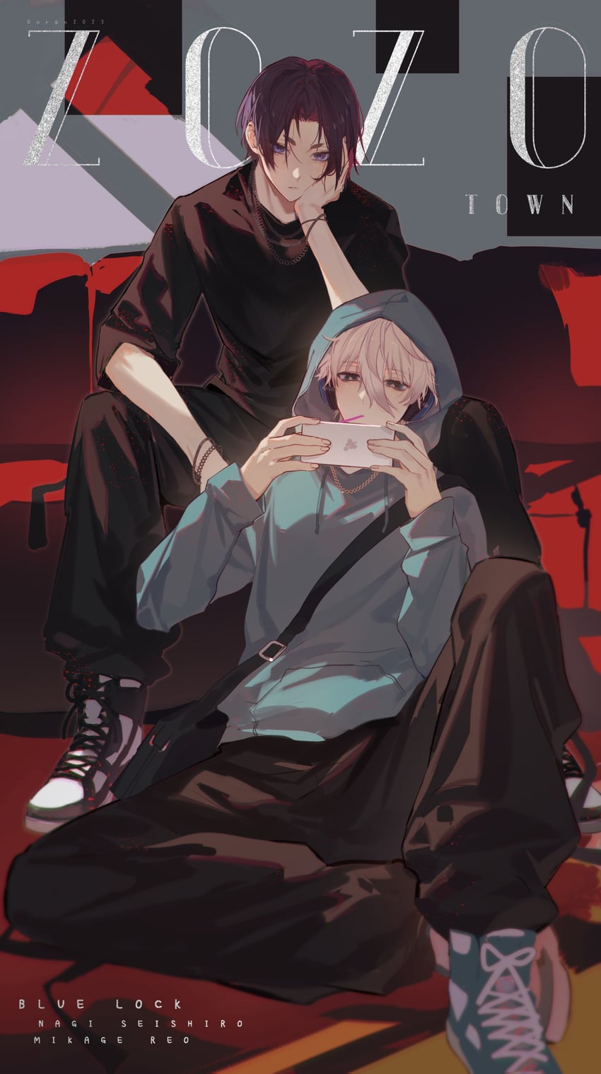 nagi seishirou and mikage reo (blue lock) drawn by doran_(doran7280)