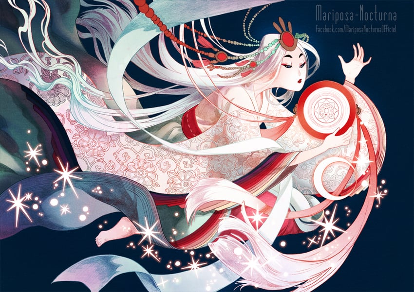 amaterasu (japanese mythology) drawn by mariposa_nocturna