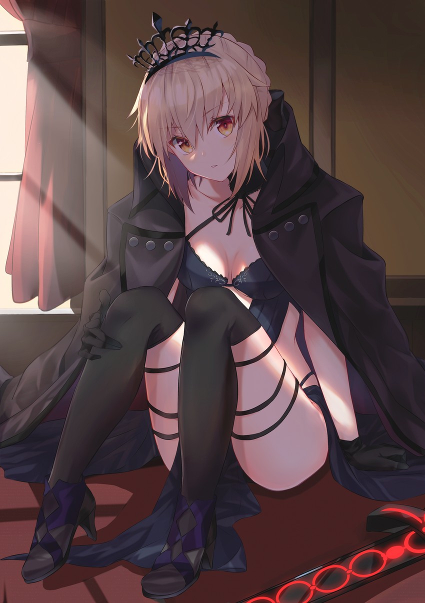 artoria pendragon and saber alter (fate and 1 more) drawn by jun_(aousa0328)