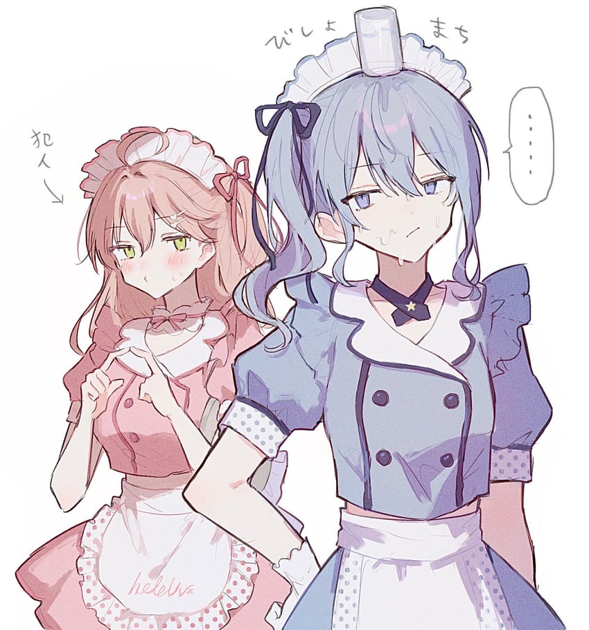 hoshimachi suisei and sakura miko (hololive) drawn by mametarou_(mameji)